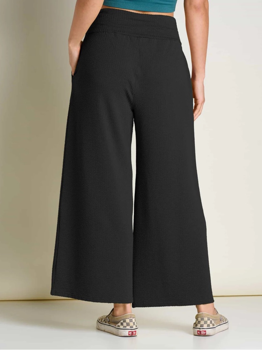 Toad&Co Chaka Wide Leg Pants Samba Texture Black - Picture 2 of 11